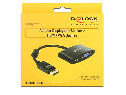 Delock 65596 Adapter Displayport 1.1 Stecker zu HDMI / VGA Buchse schwarz - 2