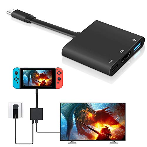 HDMI Adapter for Nintendo Switch.1080P HDMI Converter Dock Cable for Nintendo Switch.1080P USB C HDMI Converter Type C Hub Adapter for Nintendo Switch.Support MacBook Pro/Samsung Galaxy S8 Plus