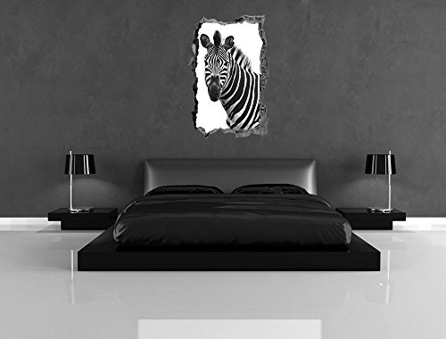 Pixxprint 3D_WD_S1509_62x42 wundervolles Zebra Wanddurchbruch 3D Wandtattoo, Vinyl, bunt, 62 x 42 x 0,02 cm - 5