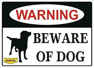 Munchos PVC Plastic Dogs Warning Sign Board with Handle (All Weather Usable) (for All Dogs)