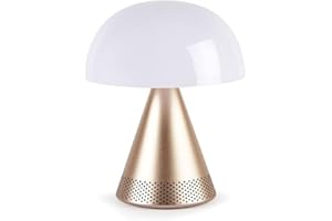 Lexon Mina LED Audio Lampada Portatile Grande Luce Bianca Fredda o Calda Altezza 17 Cm (SOFT GOLD)