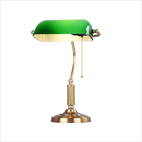 DENGJU Drab design, administrative banker's lamp, glass shadow antique brass LED