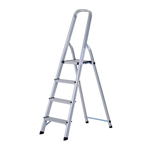Homcom® Stehleiter Aluleiter Klapptritt Trittleiter Haushaltsleiter Leiter Stufenleiter 4 – 5 Stufen (4 Stufen) - 3