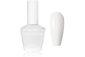 VIRELLAY 15ML Nagellack Weiß, Einheitlicher Nagellack mit cremigem Finish, Glossy Schnelltrocknender Einfarbiger Langanhaltend ungiftiger Nail Polish für Nail Art Maniküre zu Haus(Weiß)