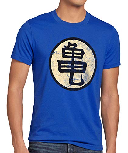 style3 Goku Roshis Turtle School Camiseta para Hombre T-Shirt, Talla:S;Color:Azul