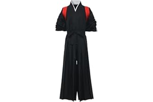 MAVIKIM Japanese Samurai Hakama Uniform Traditional Aikido Kendo Martial Arts Anime Costume