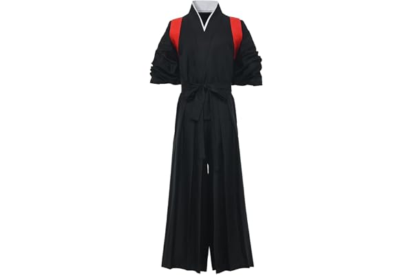 COSDREAMER Kimono de samouraï japonais Hakama pour homme - Costume traditionnel pour Aïkido, kendo, arts martiaux, anime