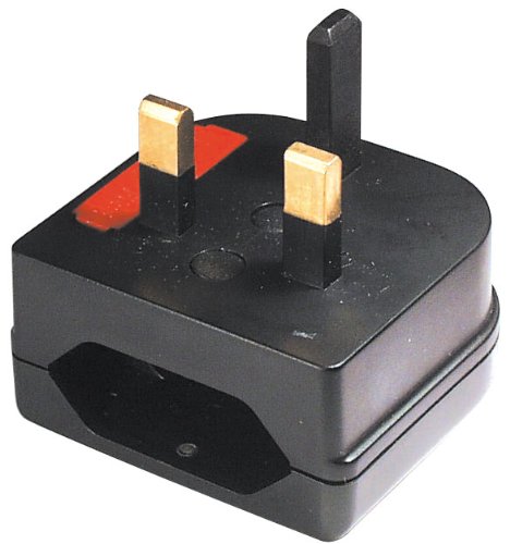Preisvergleich Produktbild Transmedia Reiseadapter, Euro-Kupplung, UK-Stecker, schwarz N17L