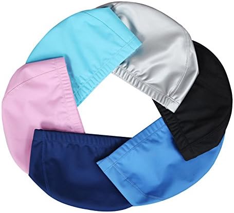 AoToZan 6PCS Waterproof Swim Caps with PU Coating for Long or Short Hair Design - Swimming Caps for Women Men Girls Boys - Keeps Hair Clean and Ear Dry