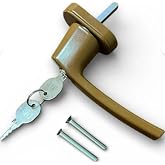Anahtarlı Kilitli PVC Pencere Kapı Kolu, Al&uuml;minyum, Kahverengi, Tekli, Anahtarlı Kilit Sistemi