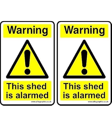 Pegatina De Vinilo Adhesivo De Advertencia – 'Warning This Shed Is Alarmed' – Tamaño 150x100 Mm – Señal De Seguridad Para Cobertizo O Garaje