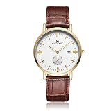 Yevita Herren Armbanduhr Zifferblatt Analog Business Edelstahl Armband mit Kalender Und Sekundenzeiger #013