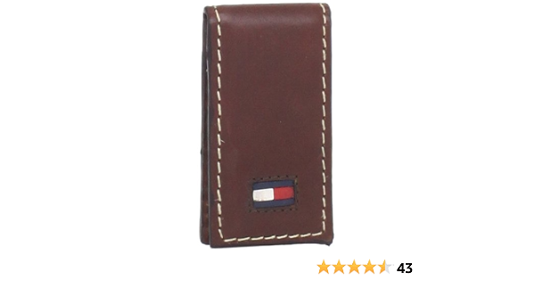 Tommy Hilfiger con estremità quadrata in pelle con Clip per le banconote :  Amazon.it: Valigeria