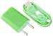Produktbild Reido® (Grün) 2in1 Set Adapter + USB Datenkabel für Samsung Galaxy S7 S4 S3 S2 S6 S5 S6edge S7edge S3 S4 S5 mini I9505 I9300 Galaxy I9100 I8190 I9500 Micro-USB Ladegerät Ladekabel Netzteil