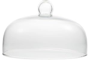 ​UPKOCH 23cm Glass Cake Dome with Handles, Clear Cloche Cover for Dessert Display & Cheese Platters, Reusable Food Protector for Party/Afternoon Tea (23x15.5cm)​​