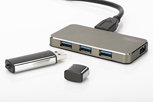 DIGITUS Design USB 3.0 Hub, 4-Port, Inkl. 5V/2A Netzteil, Aluminium, grau-metallic - 6