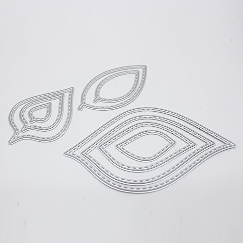 Demiawaking Blatt Form Stanzschablonen Metall Schneiden Schablonen für DIY Scrapbooking Album, Schneiden Schablonen Papier Karten Sammelalbum Dekor (10) - 4