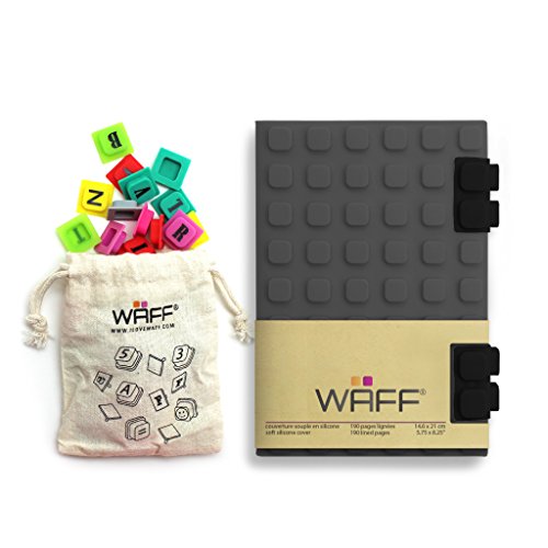 WAFF Medium Combo Journal with Cubes, 4X5.75 inches, Grey