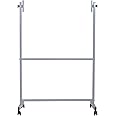 Flaming® Revolving Whiteboard Stand 360 Degree Easel with Wheel Stand 5 feet for White Board | Black Board| Notice Board| Presentation| Office | Display| (Can Hold 4 * 5 Feet Whiteboards) [Grey]