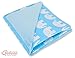 NEW!! UNIQUE DOUBLE-SIDED CAR SEAT BABY BLUE BLANKET / COVER / COSYTOES - FOOTMUFF! 100x100cm BLUE ELEPHANTS