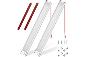 URAQT Barre de Lumière Intérieure à LED, 2PCS 12V 30cm Barre Lumineuse Intérieure 120LED avec Interrupteur on/Off, 1600LM Blanche Barre de Bande Lampe pour Voiture/Camion/Camping-Car/Bateau/Van