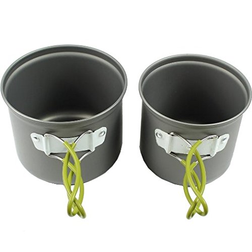 SUMERSHA Picknick Camping Wandern Backpacking Pot Pan Kochgeschirr Kochen im Freien Bowl Kochtöpfe (4 Stück) - 6