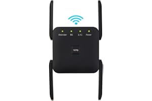 ANDTHERE Repetidor WiFi, 1200Mbps 2.4 GHz y 5GHz Extensor WiFi Inalámbrico Amplificador Señal de WiFi Doble Banda, Enrutador Inalámbrico Extensor de Red WiFi,Repertidor/Ap Modo/WPS Modos, 4 Antenas Externas