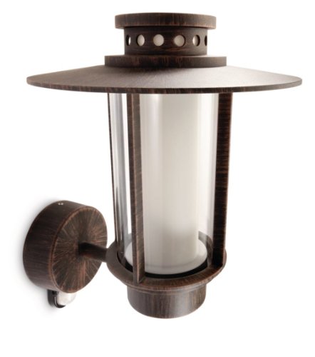 Preisvergleich Produktbild Philips myGarden Wandaussenleuchte Origin, Bewegungsmelder, 14W energiesparend, rostbraun, 153288616