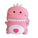 Produktbild Happysdh Anti-Fall-Anzug niedlichen Cartoon-Dinosaurier Airpods2 Generation Bluetooth-Headset dicken PVC-Schutzhülle für Apple Headset 1 Generation, 2 Generation (pink)