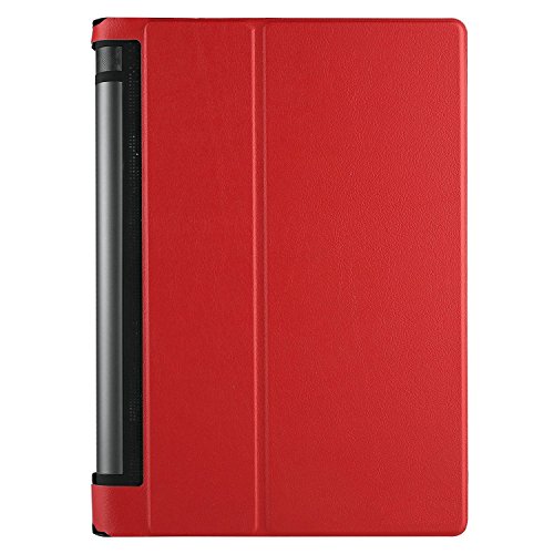 Bestdeal® Hohe Qualität Prämie Ultra Schlank Leicht Smart Cover Tasche Stehe Hülle für Lenovo Yoga Tab 3 YT3-X50F 10.1″ Tablet PC + Displayschutzfolie und Stylus Stift (Rot) - 2