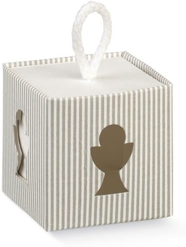 Box with lid dove-grey millerighe 10pcs