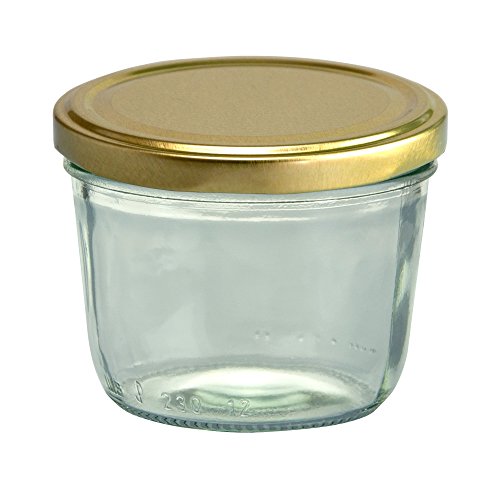 50er Set Sturzglas 230 ml Marmeladenglas Einmachglas Einweckglas To 82 goldener Deckel incl. Diamant-Zucker Gelierzauber Rezeptheft - 2