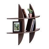 Formschön: Rundes Wandregal mit 6 Fächern - Bietet Platz für Bücher, CDs oder trendy Deko - Maße H x B x T: 69 x 69 x 17 cm