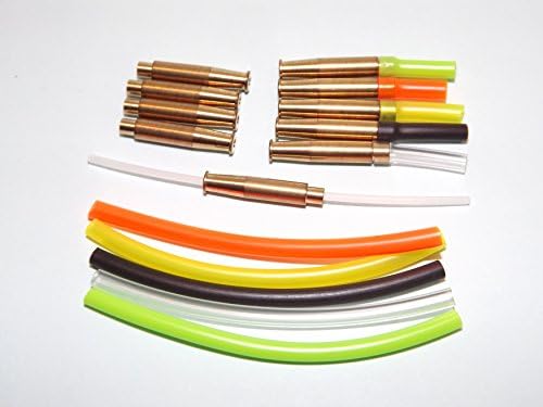 10 BOTTLE TUBES FOR FLY TYING IN BRASS &amp; ALUMINIUM IN 2 SIZES (BRASS 22mm)