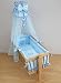 Crib Chiffon Canopy / Drape / Mosquito Net + Moses Basket Holder- Heart Blue