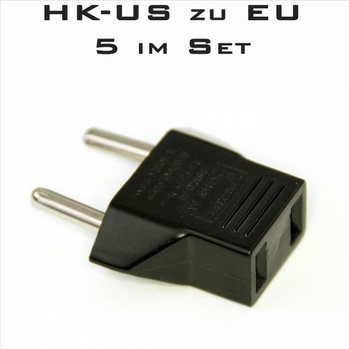 Pure² 5x Reisestecker Strom Adapter USA Hongkong China (US) auf Deutschland / Euro (EU) Reiseadapter