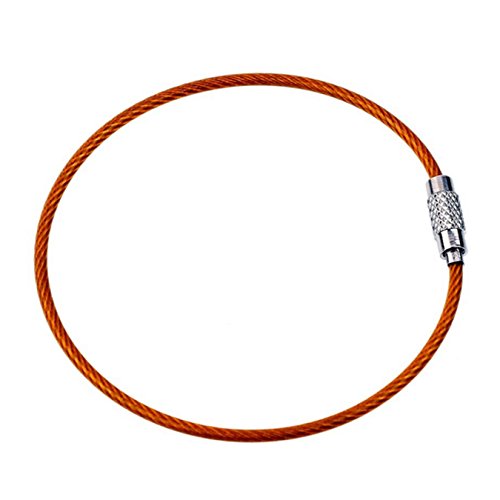 UOOOM 20Stk. Farbige Stahldraht Schlüsselring Edelstahl Draht Schlüsselanhänger aus Drahtseil mit Drehverschluß (10 cm / 4 Zoll, 20 Stück) - 4