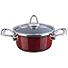 Produktbild Kochstar 32603016 Bratentopf mit Glasdeckel, Durchmesser 16 cm, Keramik, rot, 16 x 16 x 15 cm