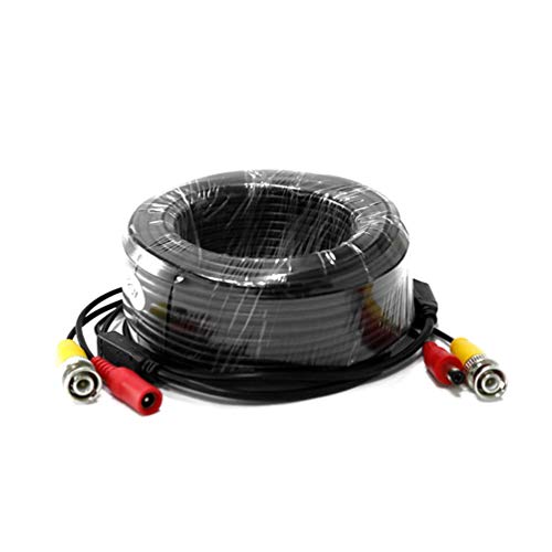 Preisvergleich Produktbild CHOULI BNC + DC CCTV Sicherheitsvideokamera DVR Datenkabel Verlängerungskabel Doppelschild 20m Schwarz