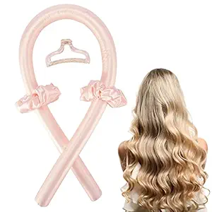 Women Heatless Curling Rod Rollers,No Heat Silk Curls Headband with Soft Foam, Curling Ribbon and Flexi Rods for Natural Long Medium Hair Diy Hair Styling Tools