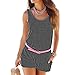 Produktbild Hevoiok Damen Kurz Playsuit Sexy Tank Jumpsuit mit Tasche Sommer Romper Shorts Hosen (Dunkelgrau, XL)