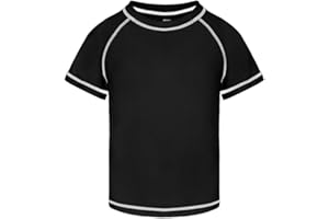ozkzdp Boys Swim Top Rash Vest Kids Short Sleeve Quick Dry UV Swimming Top Rash Guard Swimwear for Boys