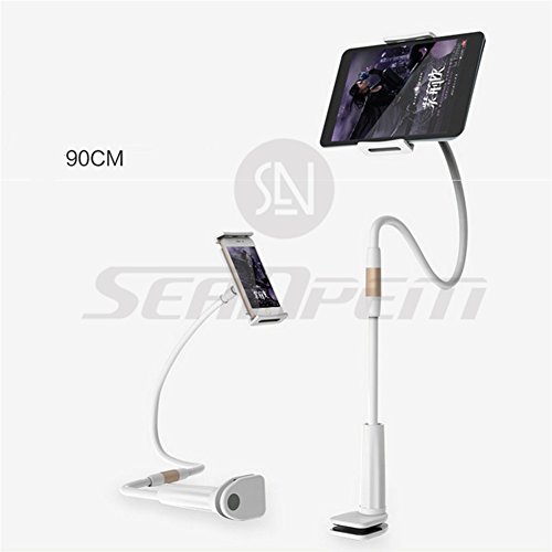 Preisvergleich Produktbild Universal 360 Grad drehbar Verstellbarer Schwanenhals Flexible lange Arme Handy Halter Lazy Halterung Halter Klemme KFZ-Halterung Bolzen Klemme Halterung Handy Ständer für iPhone 6 / 6S / 7 / 7 Plus / iPad Mini 3 / iPad Air 2 iPad, Samsung, Android iOS und alle Handys und Tablet, (weiß) – inpay