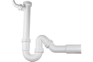 BLANCO Syfon 1,5" x 50 mm | Regulowana Wylewka z Przyłączem do Zmywarki | Wyjście Ø 40 lub 50 mm