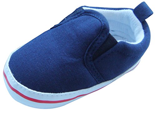 Mabini Baby Boys Canvas Style Slip On Shoes/Booties- Size 0-6 Months, Colour Navy