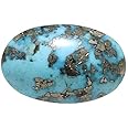 GEMSJEWELS - Original Certified Iranian Turquoise Firoza Stone 9.00 Ratti 8.00 Carat AAA++ Clear Natural Stone for Men and Women, Free Size, free size