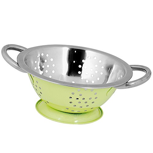 Kosma Twin Handle Colander | Nudelsalat Gemüsesieb in glänzender Limone grüne Farbe, Größe 18cm | Designer Küchenzubehör - 3