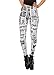 Produktbild DragonPad Damen Frauen Leggings Hose Dünne Strumpfhose Designed Digital Print Zeitung (Off-Weiß)