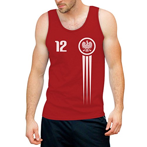 Polen Polska Trikot Fanshirt WM 2018 Nationalmannschaft Tank Top X-Large Rot