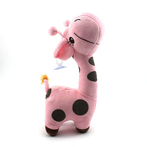 HuntGold 1X Soft Plush Giraffe Shape Baby Christmas Gift Infant Boy Girl Xmas Toy Doll(pink)